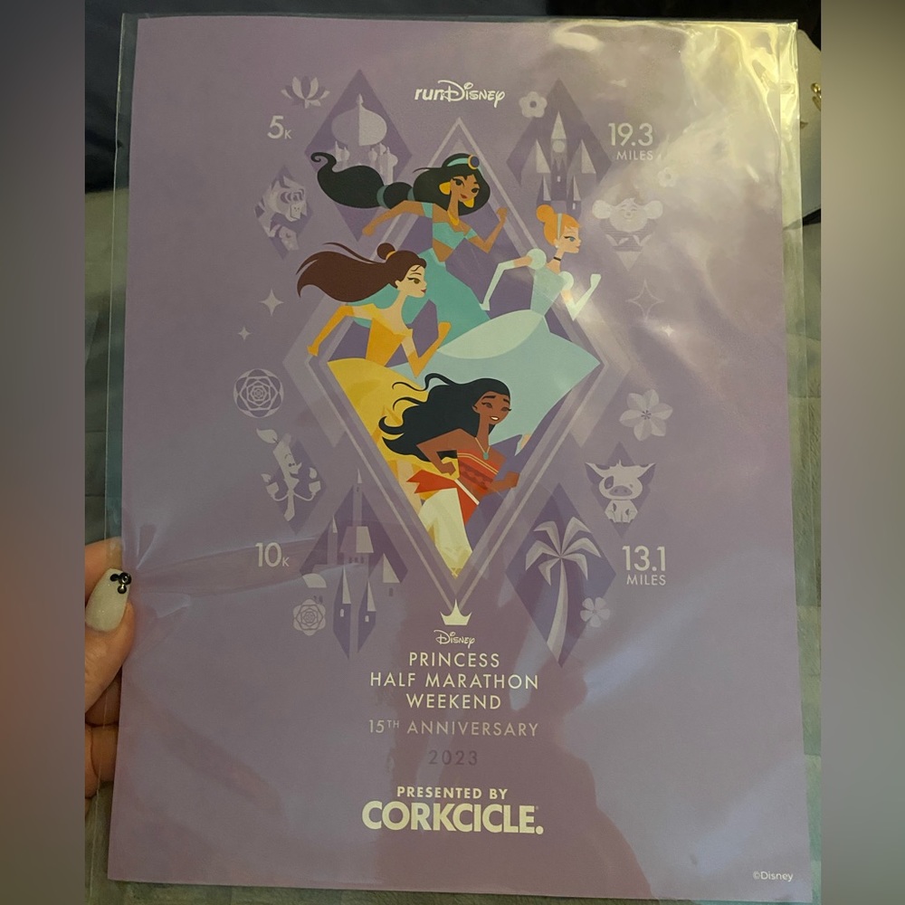 2023 Rundisney Princess Half Marathon Poster 11x 8 1/2- Not Handmade